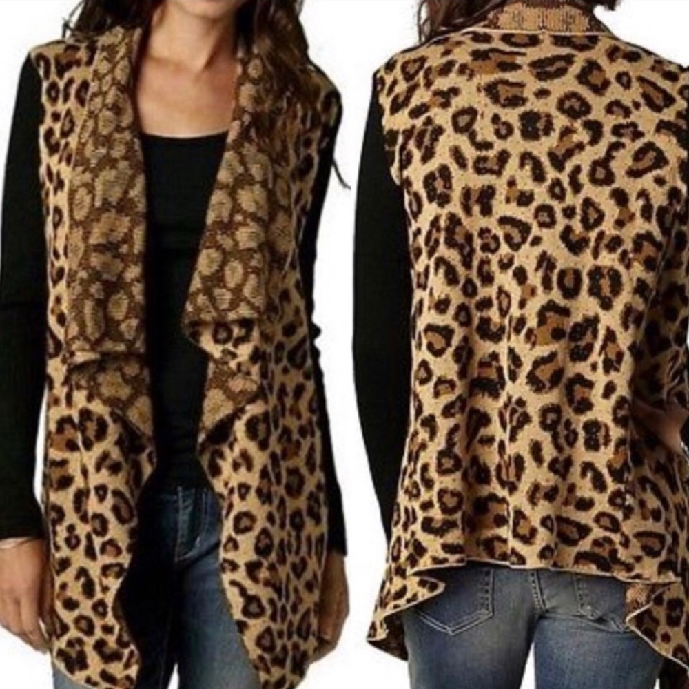 Fox Racing Leopard Print Open Front Cardigan